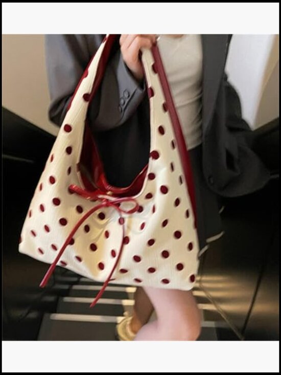 Amazon.com: Polka Dot Bag for Women Leopard Tote Handbag  Polka Dot Hobo Bag Slouchy Tote Purse Vintage Elegant Travel Work Satchel